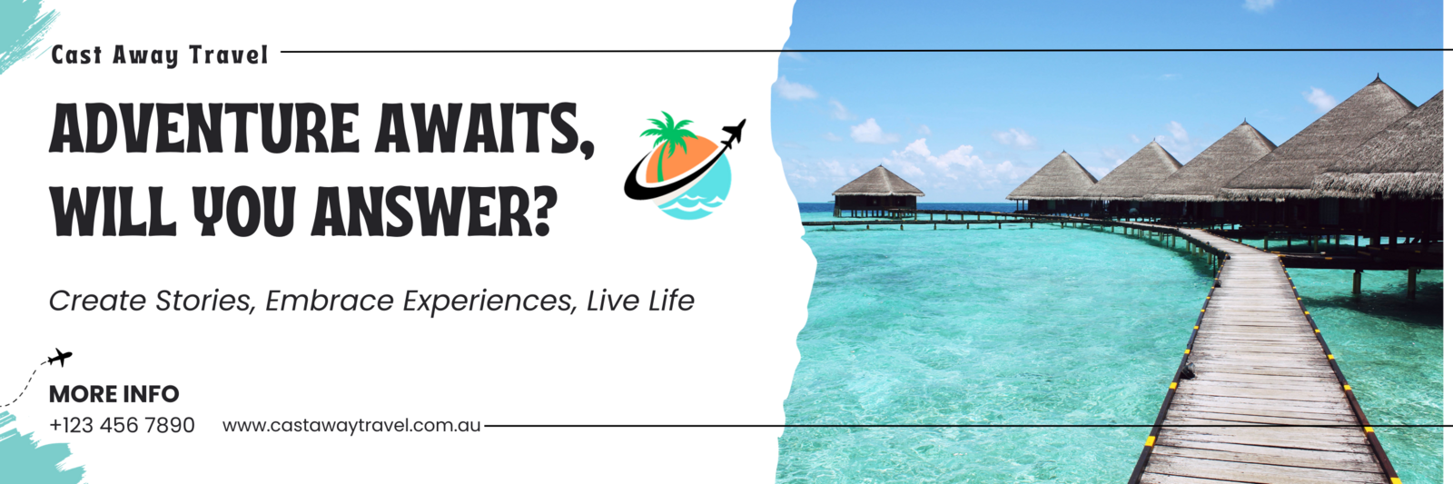 Cast Away Travel brand billboard
