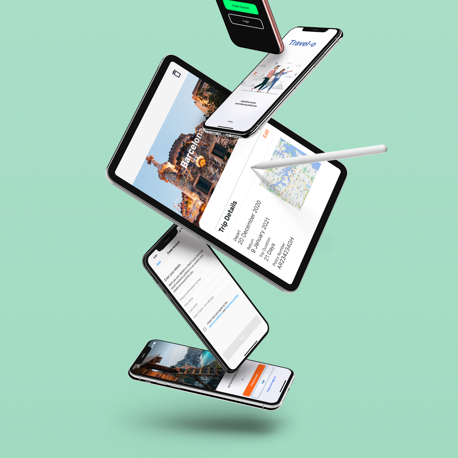 Travelex Travel On app onboarding screens on iOS